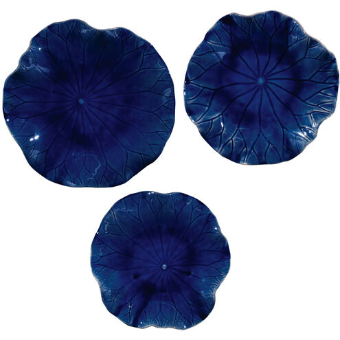 Abella Colbalt Blue Ceramic Wall Decor, Set of 3