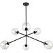 Alora Mood Cassia 6 Light 39.5 inch Matte Black Chandelier Ceiling Light in Clear Glass Shade