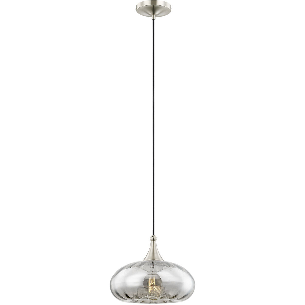 Art Glass 1 Light 11 inch Brushed Nickel Mini Pendant Ceiling Light