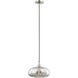 Art Glass 1 Light 11 inch Brushed Nickel Mini Pendant Ceiling Light