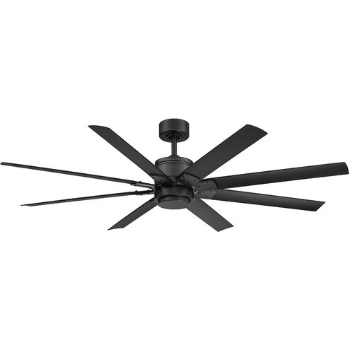 Renegade 66 inch Matte Black Downrod Ceiling Fan in 2700K