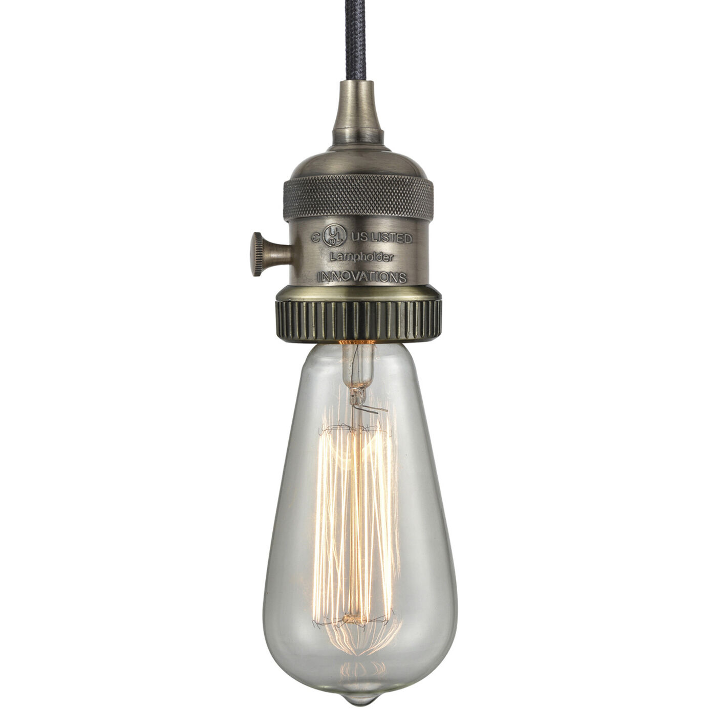 Franklin Restoration Bare Bulb LED 2 inch Antique Brass Mini Pendant Ceiling Light