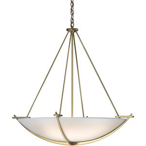 Compass 3 Light 34.2 inch Modern Brass Large Scale Pendant Ceiling Light in Opal, Large Scale