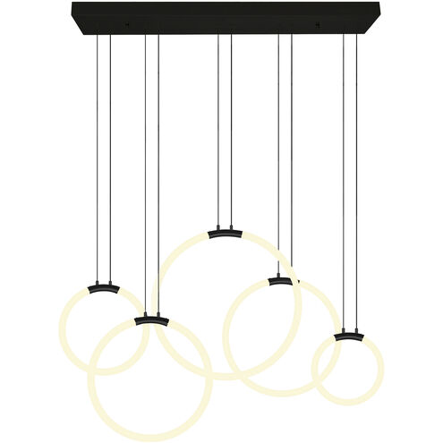 Hoops LED 8 inch Black Chandelier Ceiling Light