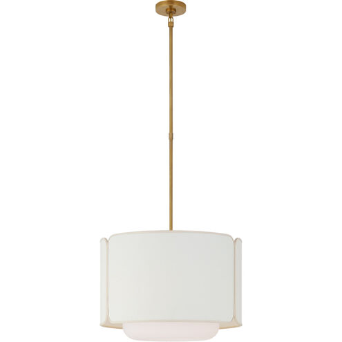 Kate Spade New York Eyre LED 21 inch Soft Brass and Soft White Glass Hanging Shade Ceiling Light, Medium