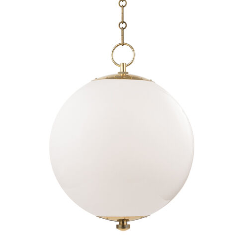 Sphere No.1 1 Light 16 inch Aged Brass Pendant Ceiling Light
