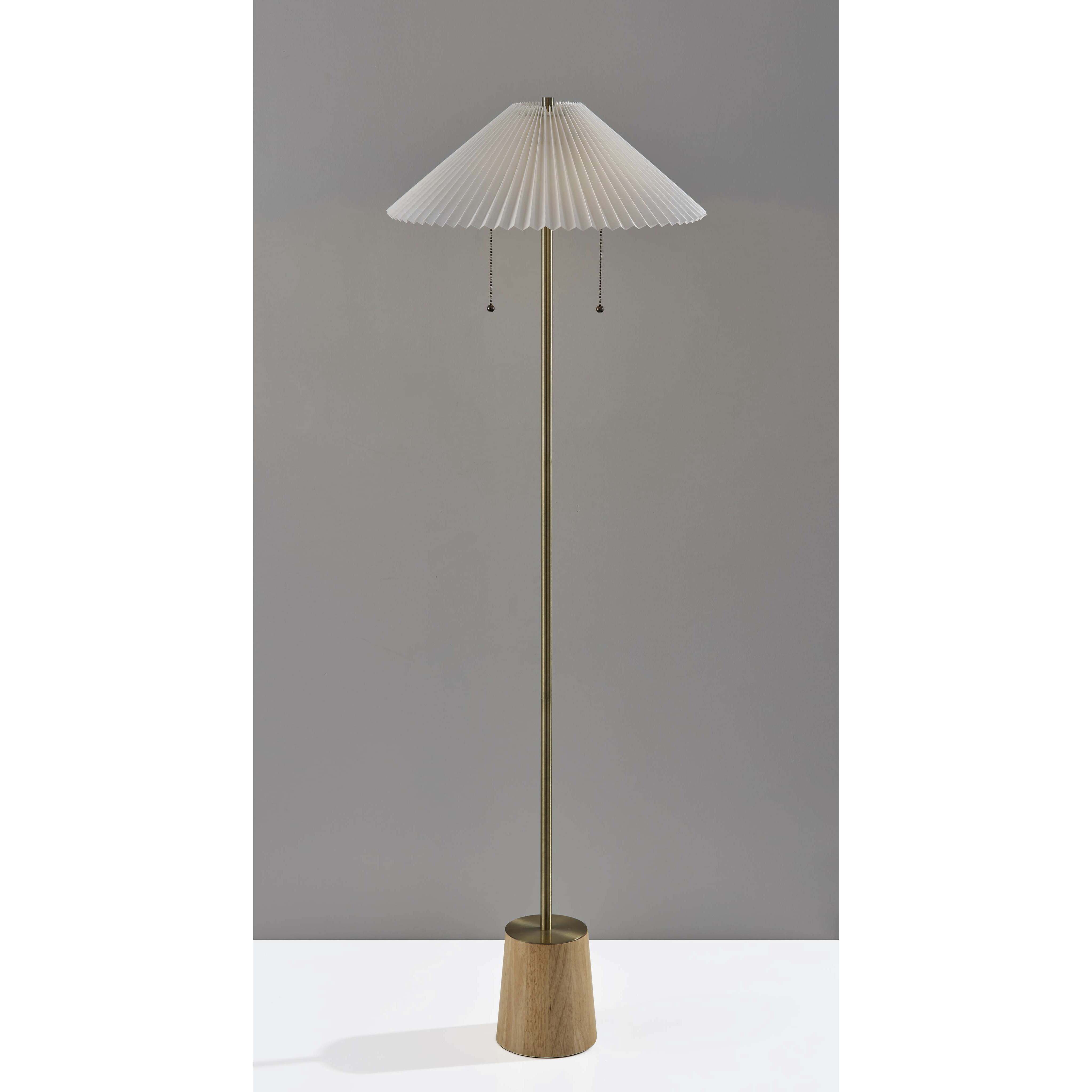 Ophelia 60 inch 60.00 watt Antique Brass Floor Lamp Portable Light