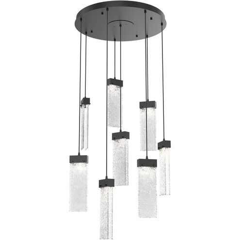 Parallel LED 24 inch Matte Black Chandelier Ceiling Light in 3000K LED, Clear Rimelight, Round Multi-Port