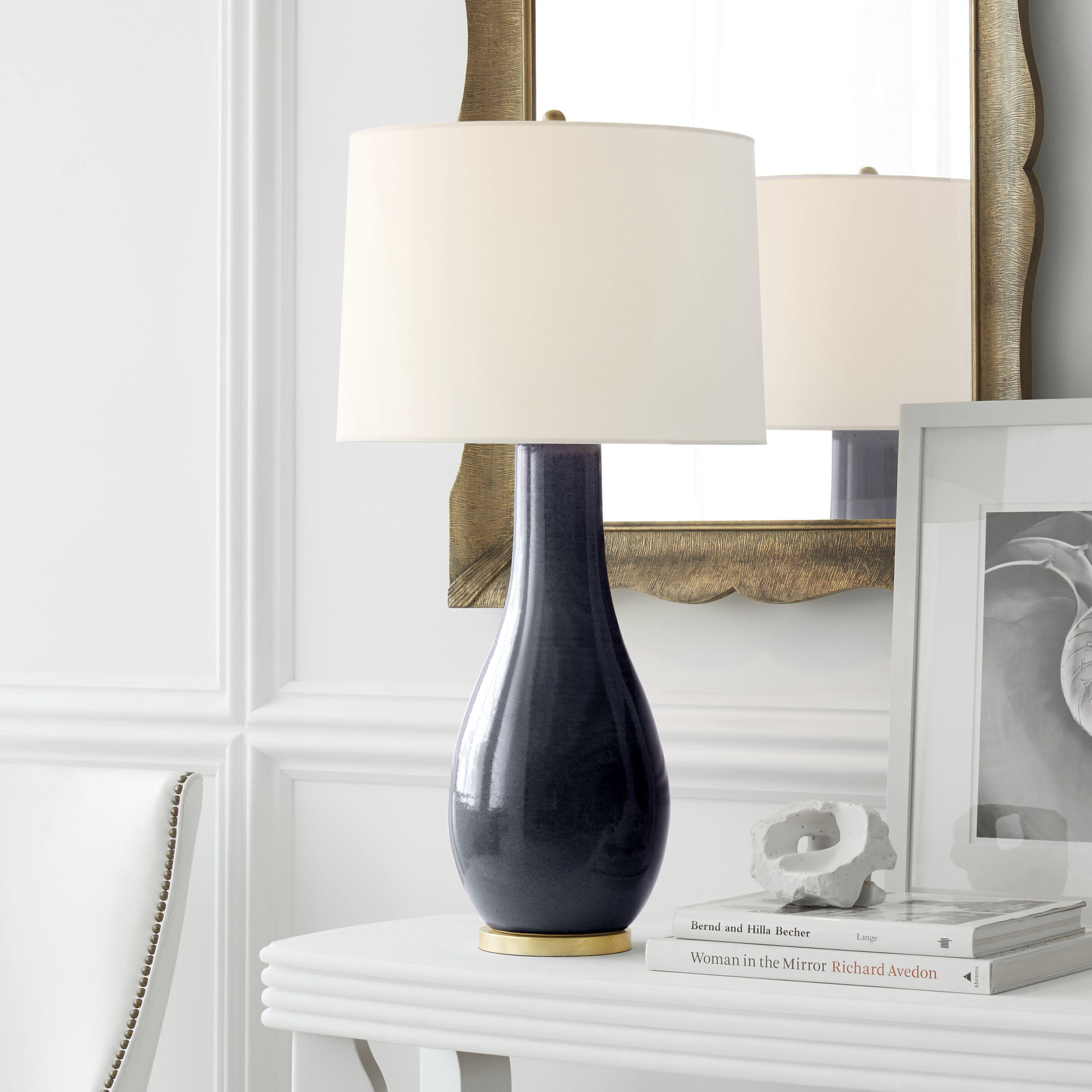 Chapman & Myers Orson 32.5 inch 150 watt Denim Porcelain Table Lamp Portable Light in Linen