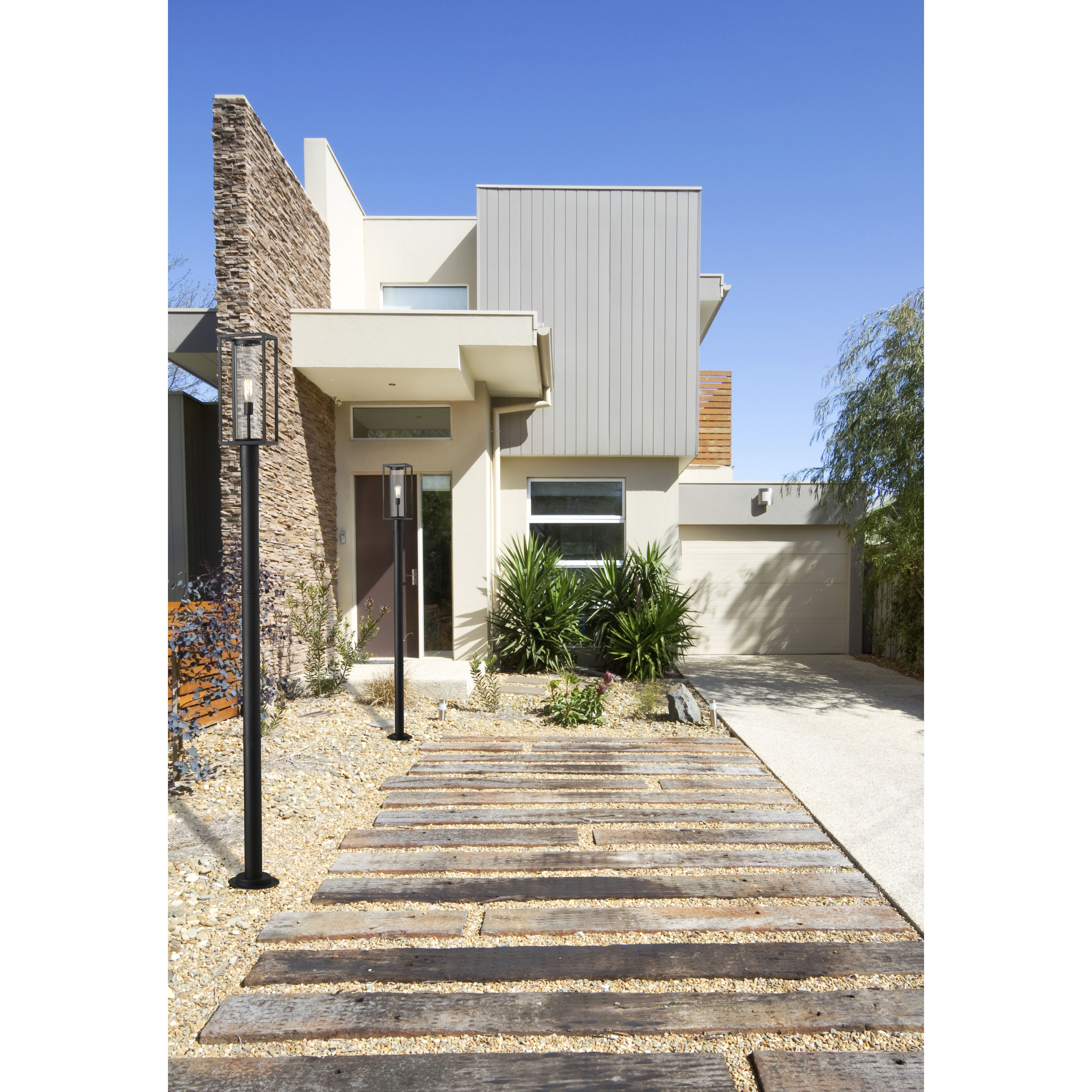 Dunbroch 1 Light 95.5 inch Deep Bronze and Outdoor Brass Outdoor Post Mounted Fixture