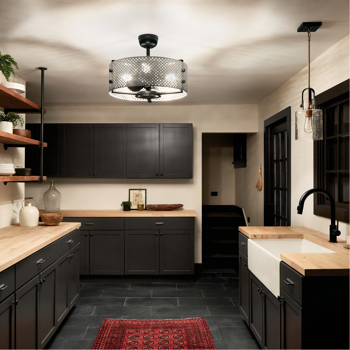 Eyrie 13 inch Satin Black Ceiling Fan