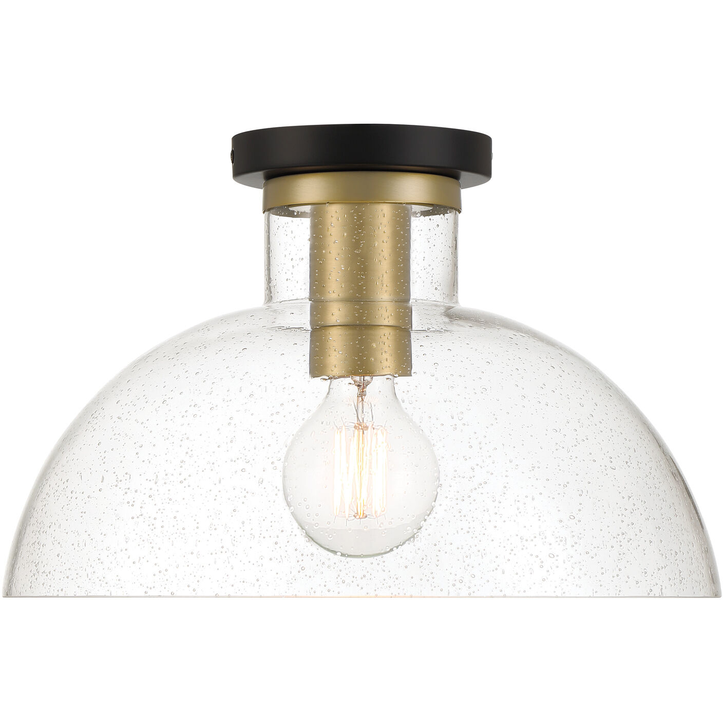 Nova 1 Light 14 inch Matte Black Semi Flush Mount Ceiling Light