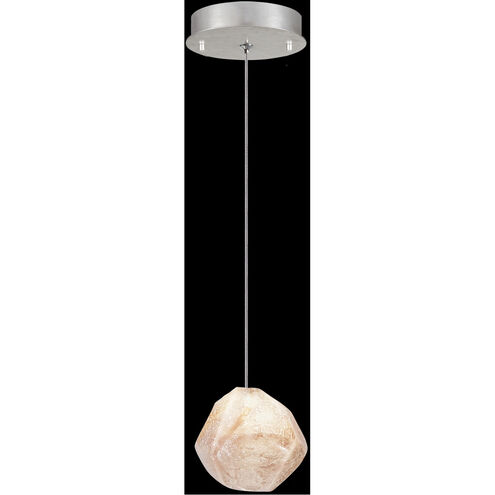 Natural Inspirations 1 Light 6 inch Silver Drop Light Ceiling Light in Natural Quartz Studio Glass 0