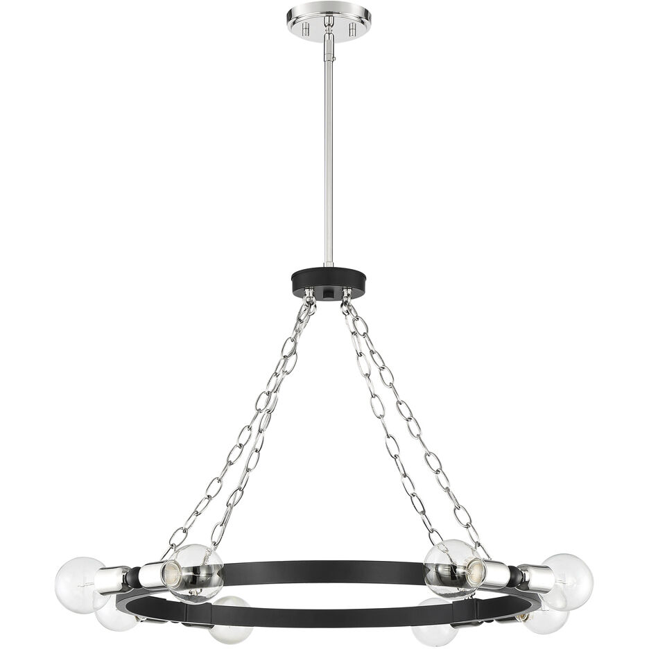 Huxton 8 Light 29.75 inch Black Chandelier Ceiling Light