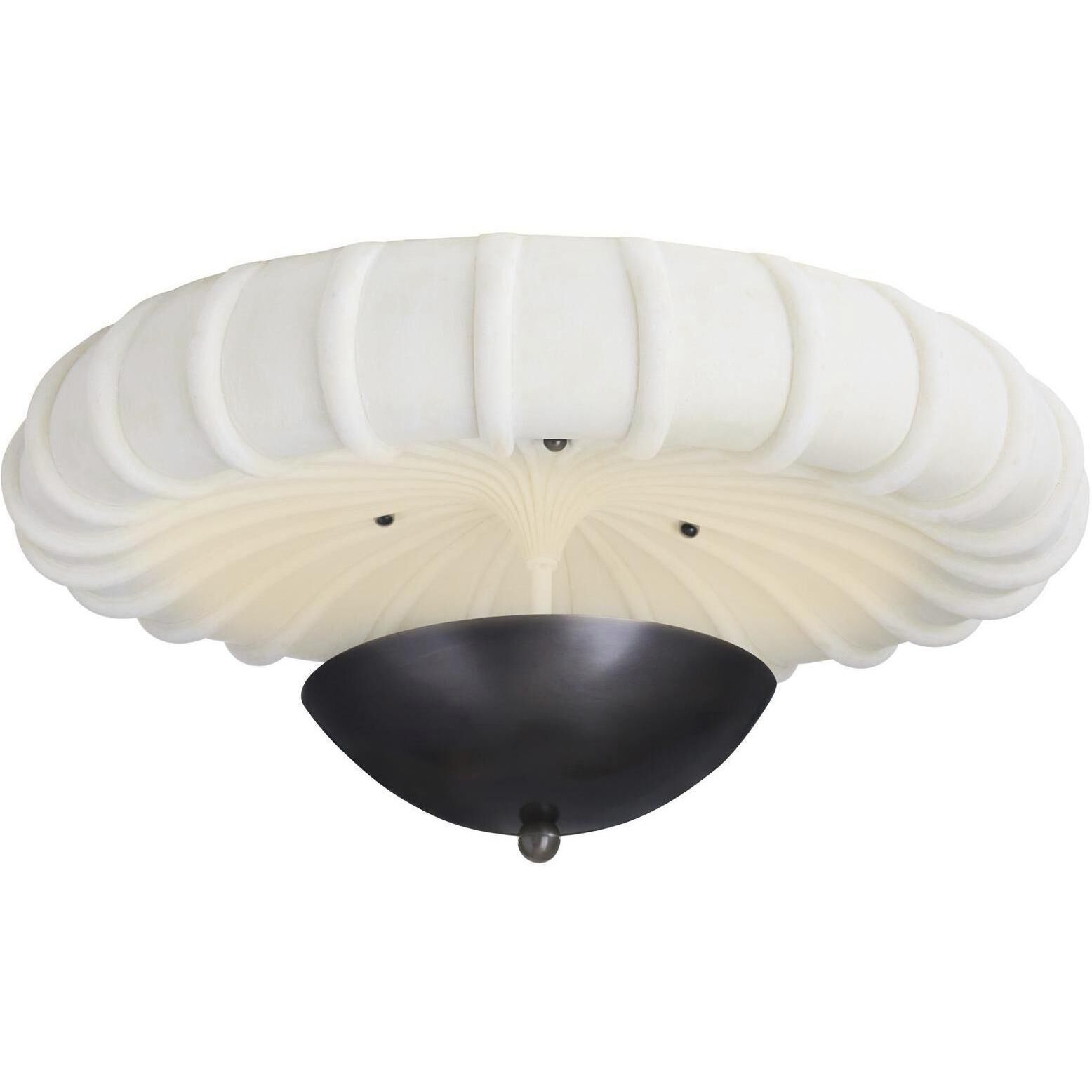 Camella 3 Light 35 inch Ivory and English Bronze Flush Mount Ceiling Light