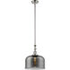 Franklin Restoration Bell LED 12 inch Polished Nickel Mini Pendant Ceiling Light in Plated Smoke, Franklin Restoration