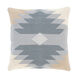 Cotton Kilim 20 X 20 inch Charcoal/Medium Gray/Light Gray/Khaki/Beige Pillow Kit