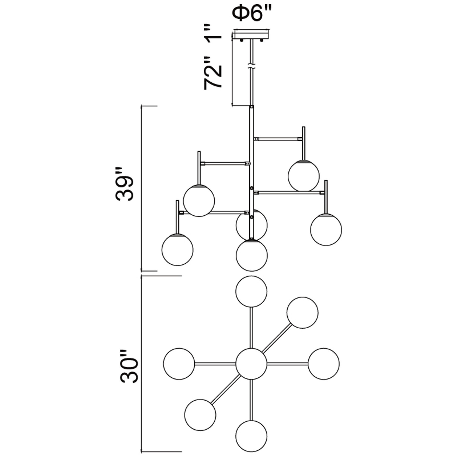 Tourch LED 30 inch Medallion Gold Down Chandelier Ceiling Light