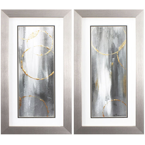 Abstract Gray and Metallic Framed Art