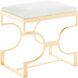 Connelly 19 inch Royale Leaf / Natural Ivory Hide Ottomans Stool