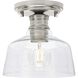 Singleton 1 Light 7.62 inch Brushed Nickel Semi-Flush Mount Ceiling Light