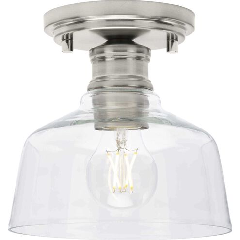 Singleton 1 Light 7.62 inch Brushed Nickel Semi-Flush Mount Ceiling Light