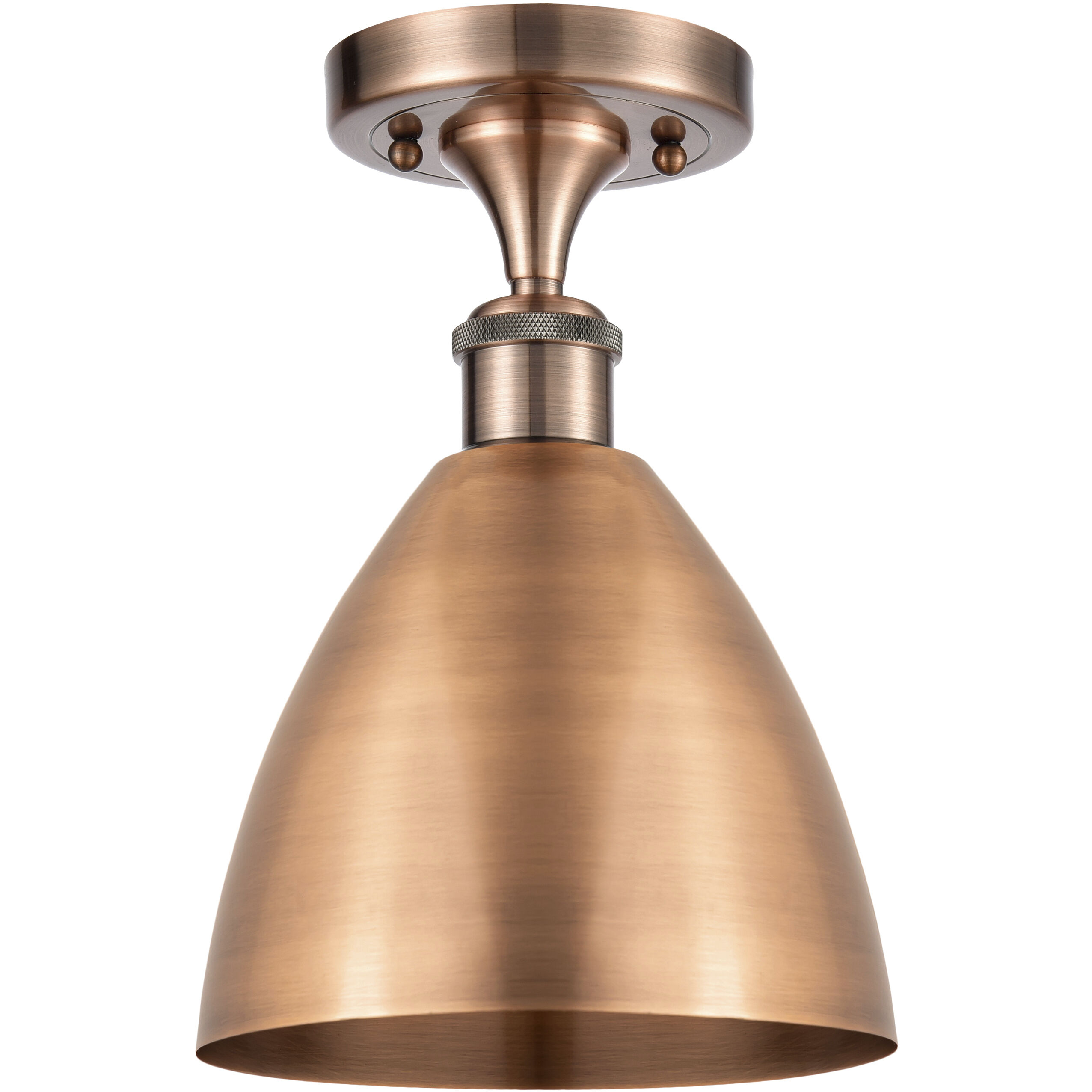 Ballston Dome 1 Light 8 inch Antique Copper Semi-Flush Mount Ceiling Light
