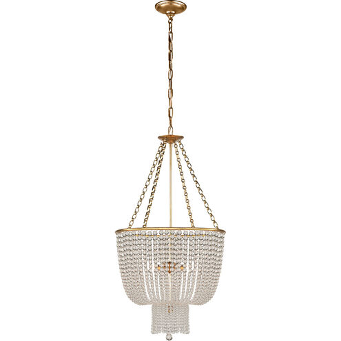 AERIN Jacqueline 4 Light 19 inch Hand-Rubbed Antique Brass Chandelier Ceiling Light in Clear Glass