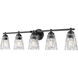 Andree 5 Light 40 inch Matte Black Bathroom Vanity Wall Light