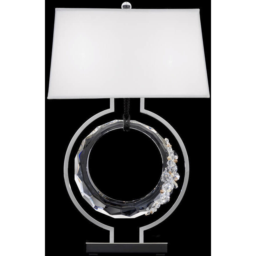 Forever Serenity 29.6 inch 7.00 watt Polished Chrome Table Lamp Portable Light in Black Rope, Black Rope