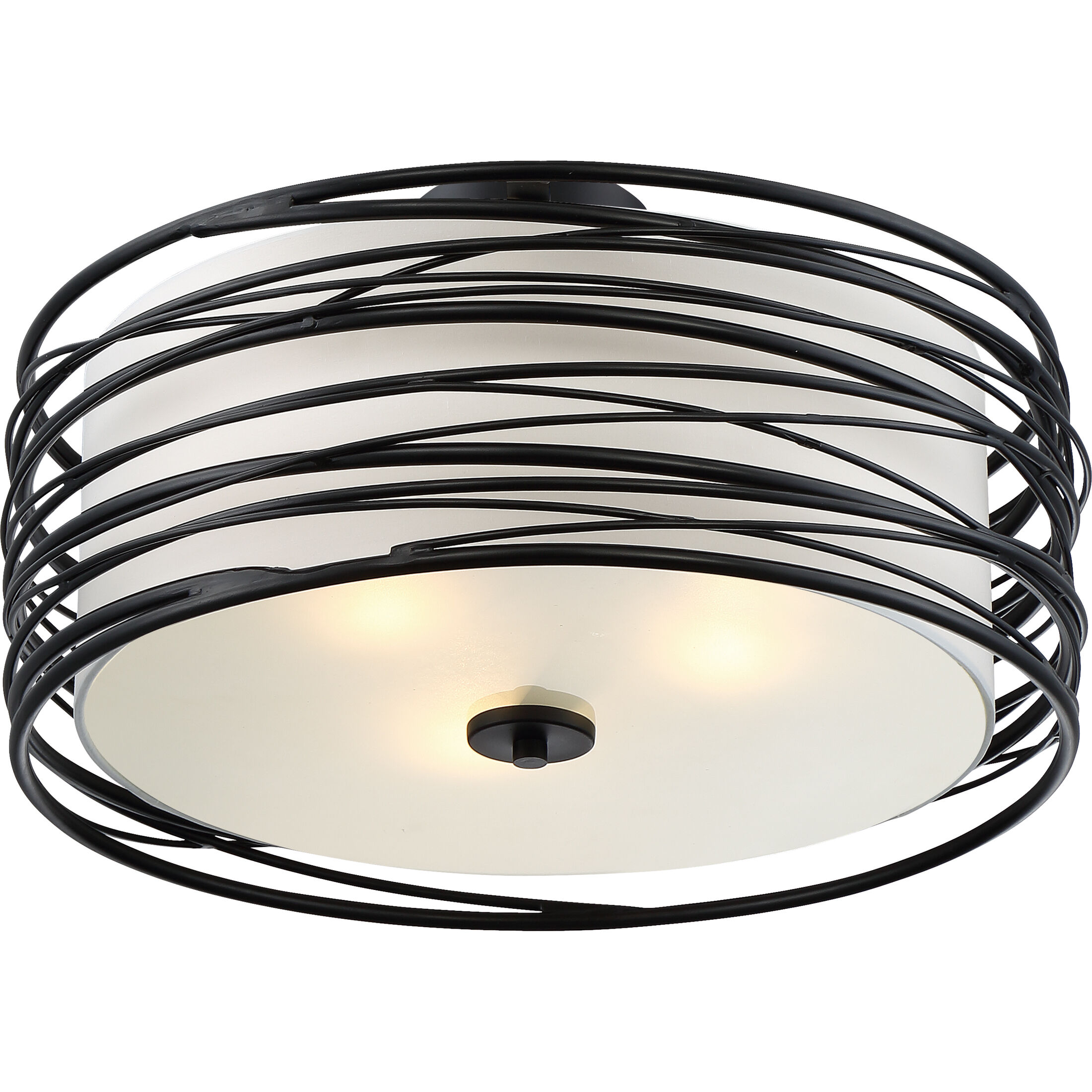 Spiral 3 Light 20 inch Mystic Black Pendant Ceiling Light