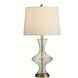 Signature 29 inch 150 watt Clear and Brass Table Lamp Portable Light