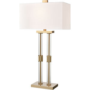 Roseden Court 34 inch 150.00 watt Clear with Aged Brass Table Lamp Portable Light