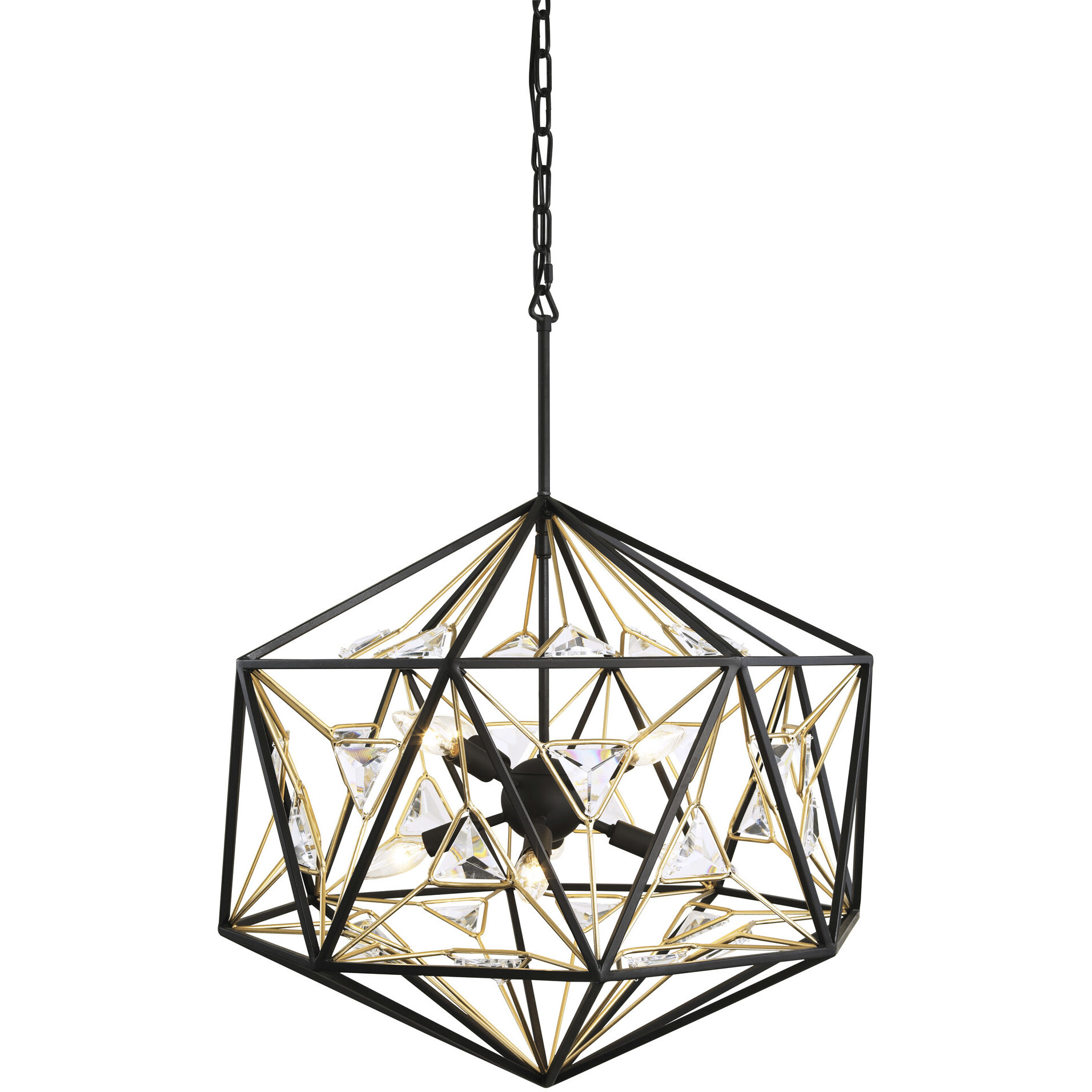 Marcia 8 Light 24 inch Matte Black and French Gold Pendant Ceiling Light