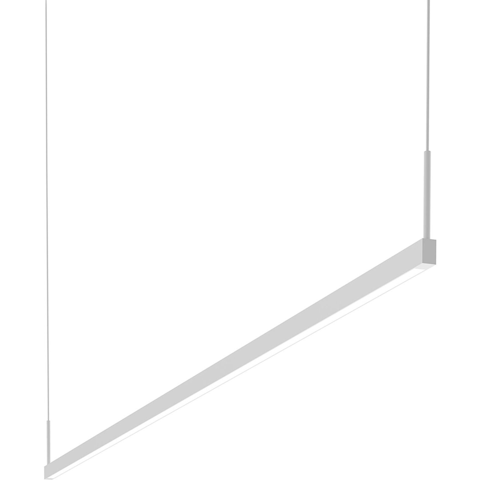 Thin-Line LED 72 inch Satin White Pendant Ceiling Light in 6ft., 3500K
