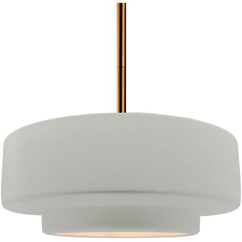 Radiance LED 14.5 inch Matte White and Brushed Brass Pendant Ceiling Light
