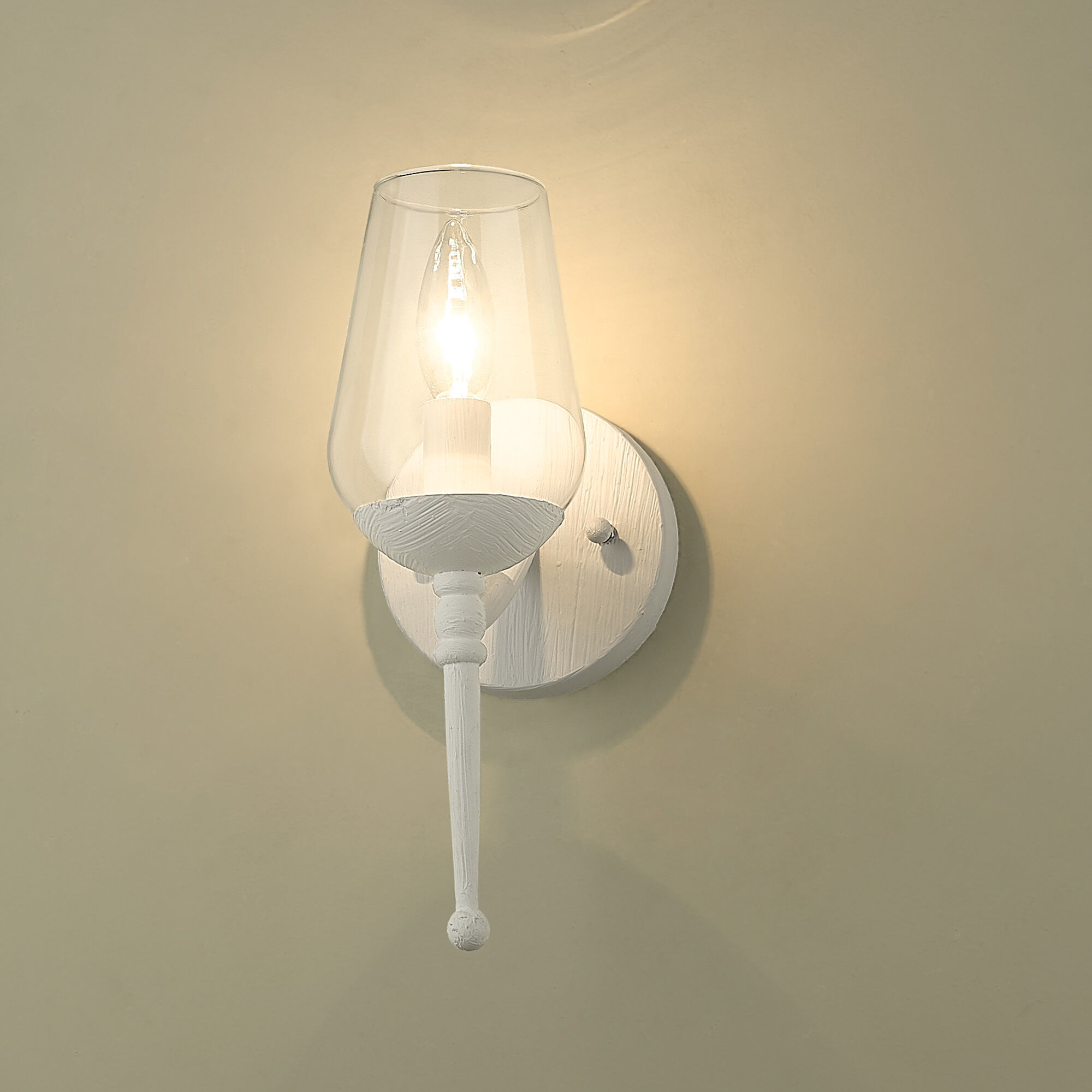 Regent 1 Light 4.75 inch Textured White Plaster Wall Sconce Wall Light