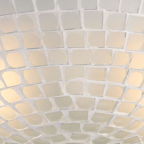 Fusion 2 Light 12 inch Satin Nickel Semi Flush Mount Ceiling Light in White Mosaic Glass