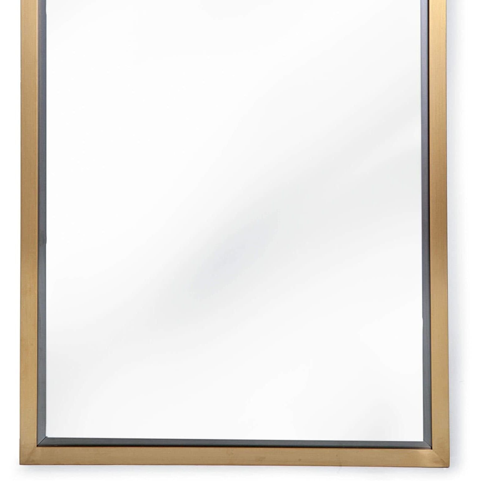 Rectangle 48 X 24 inch Natural Brass Mirror, Rectangle