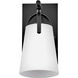 Foster 1 Light 6.5 inch Black Bath Light Wall Light in Etched Opal