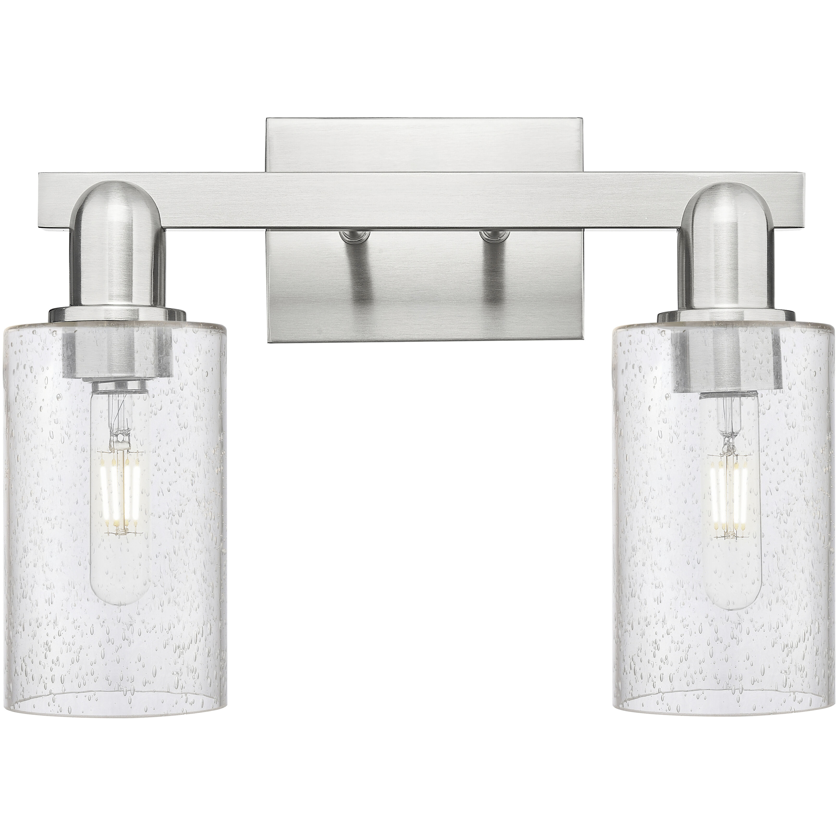 Arcadia Clymer 2 Light 14.88 inch Brushed Satin Nickel Bath Vanity Light Wall Light in Seedy
