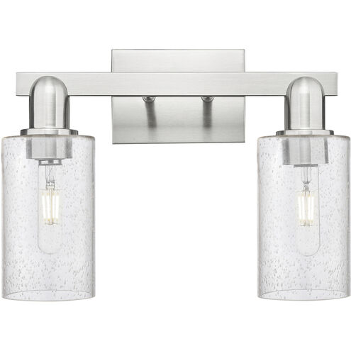 Arcadia Clymer 2 Light 14.88 inch Brushed Satin Nickel Bath Vanity Light Wall Light in Seedy