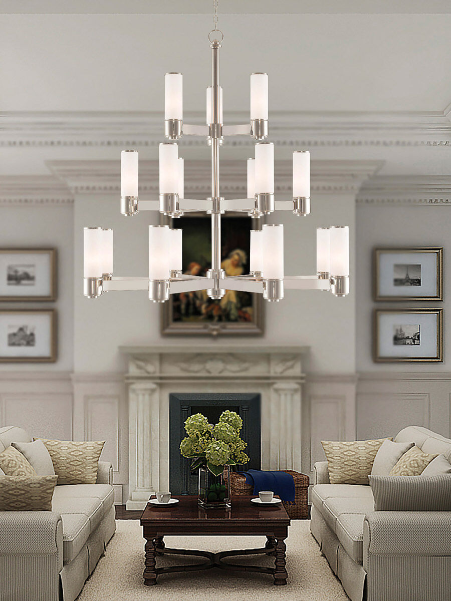 Weston 17 Light 44 inch Polished Nickel Foyer Chandelier Ceiling Light