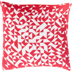 Teori 18 inch Bright Red, White Pillow Kit