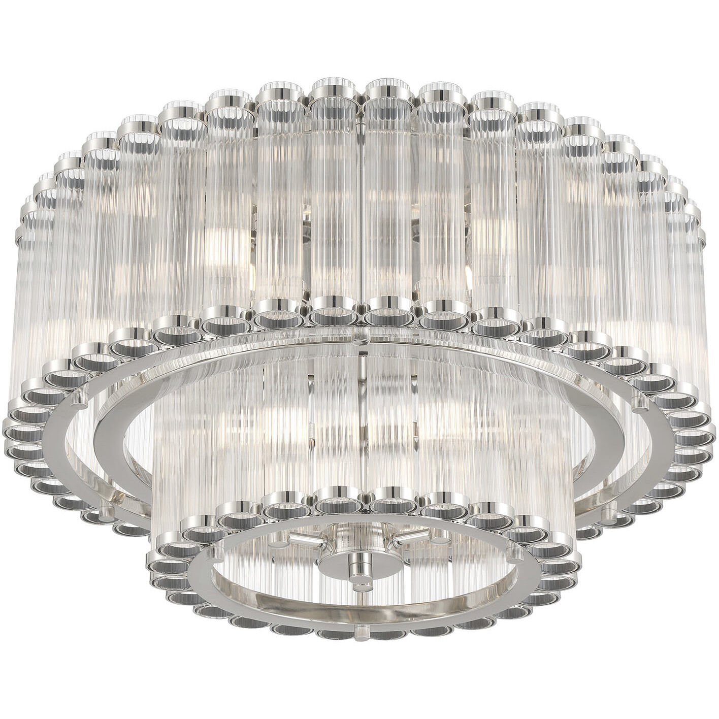 Glasbury 9 Light 23.75 inch Polished Nickel Flush Mount Ceiling Light