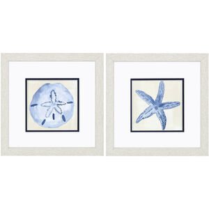 Coastal Watercolor Blue and Neutral Framed Art