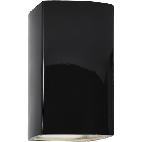 Ambiance Rectangle LED 13.5 inch Gloss Black Outdoor Wall Sconce, Large