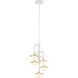 Tubular LED 11.88 inch Matte White W/Honey Gold Chandelier Ceiling Light