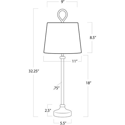 Coastal Living Bimini 32 inch 60.00 watt Natural Buffet Lamp Portable Light