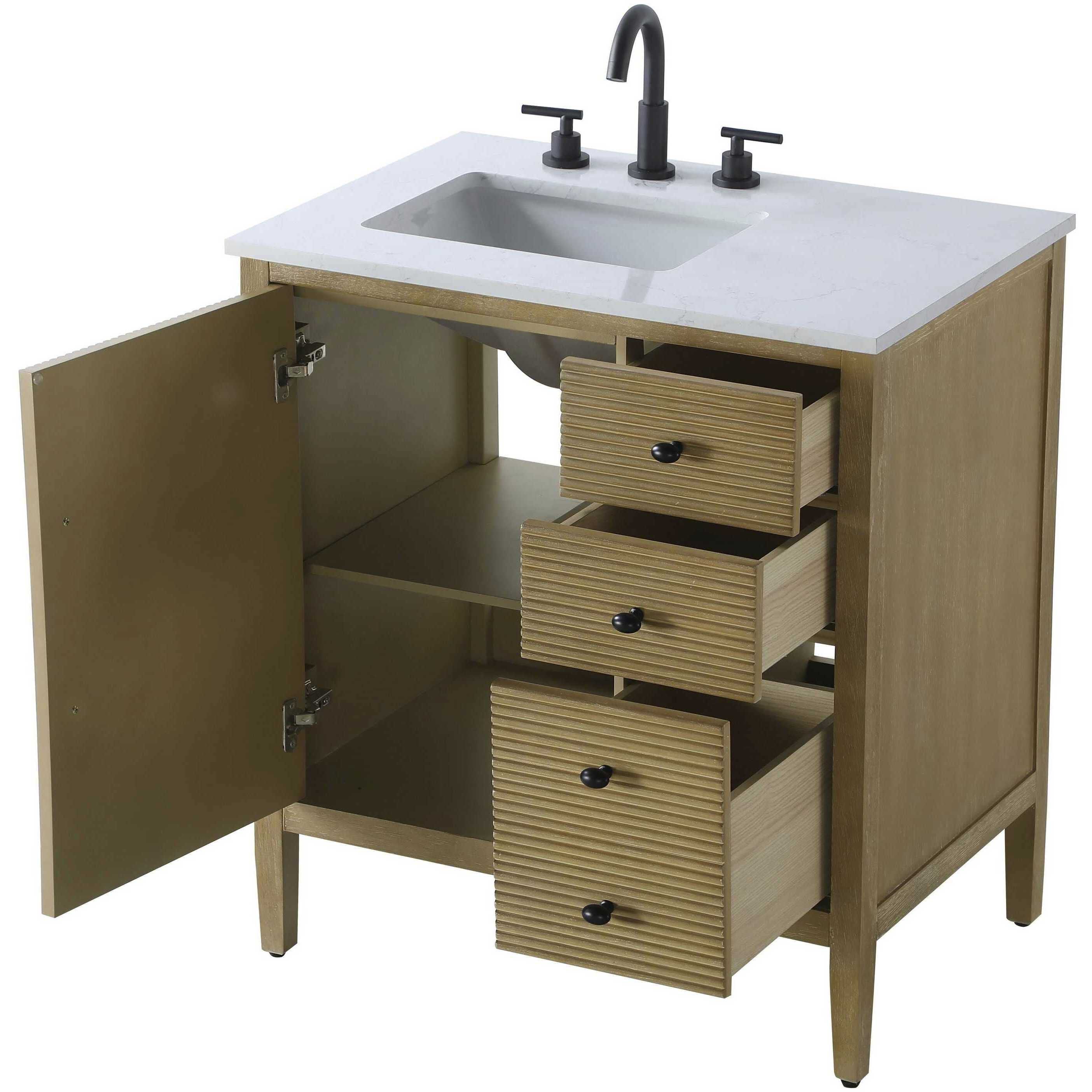 Blakely 32 X 34 inch Linen Oak Bathroom Vanity Cabinet